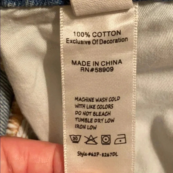 Chelsea & Violet Frayed Blue Jean Cutoff Shorts - Picture 7 of 10